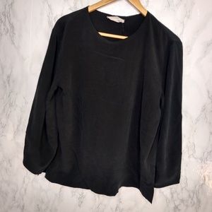 Everlane Black Silk Long Sleeve Blouse Size 6